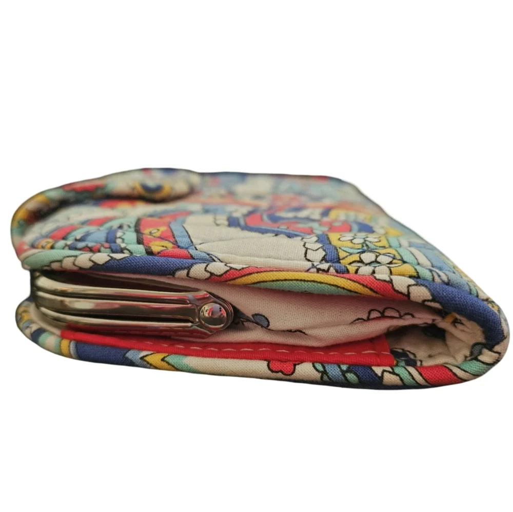 Vera Bradley Kiss Lock Wallet Multi-color Paisley